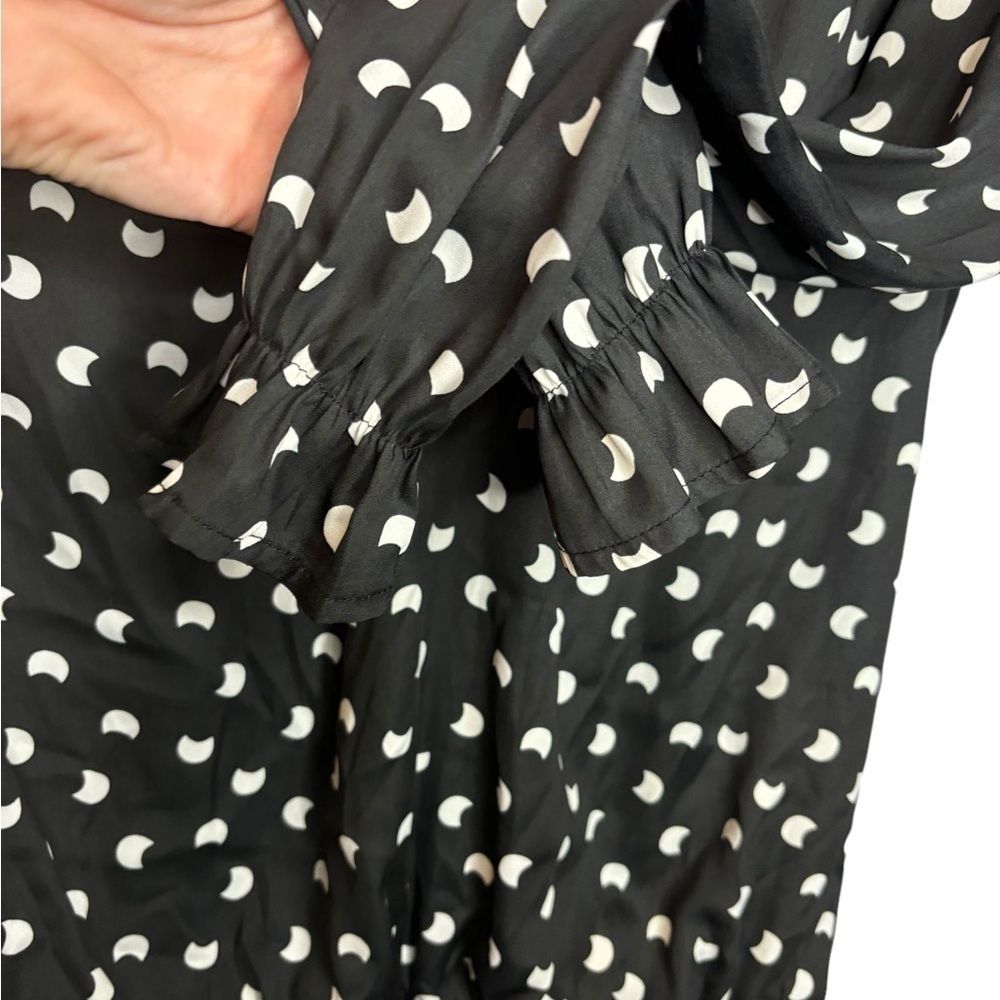 Anthropologie Dolan Moon Print French Quarter Top Blouse Black Boho XS - Picture 4 of 6